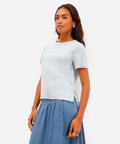blusa feminina de suede merci mon amour azul