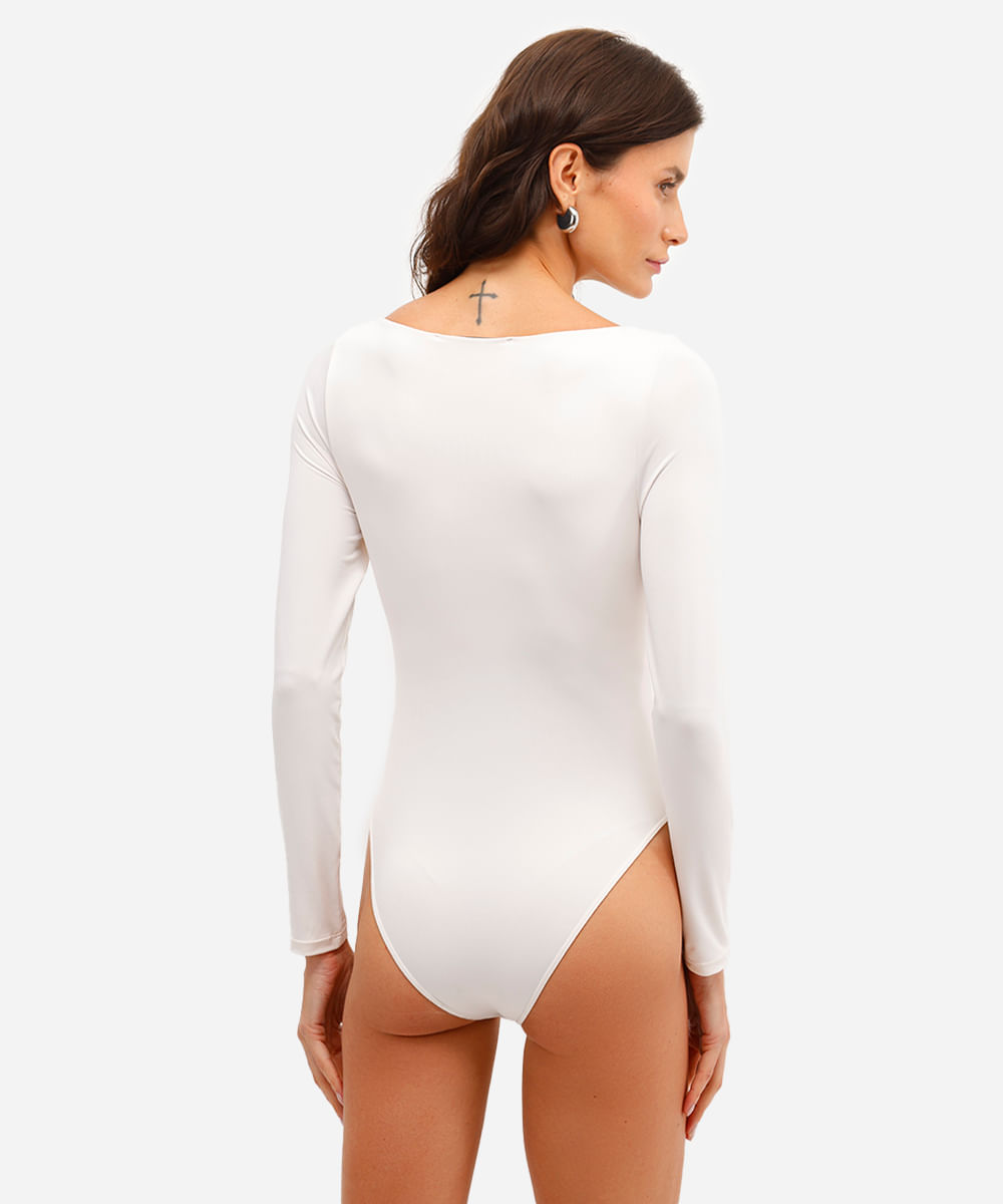 body decote canoa manga longa bege