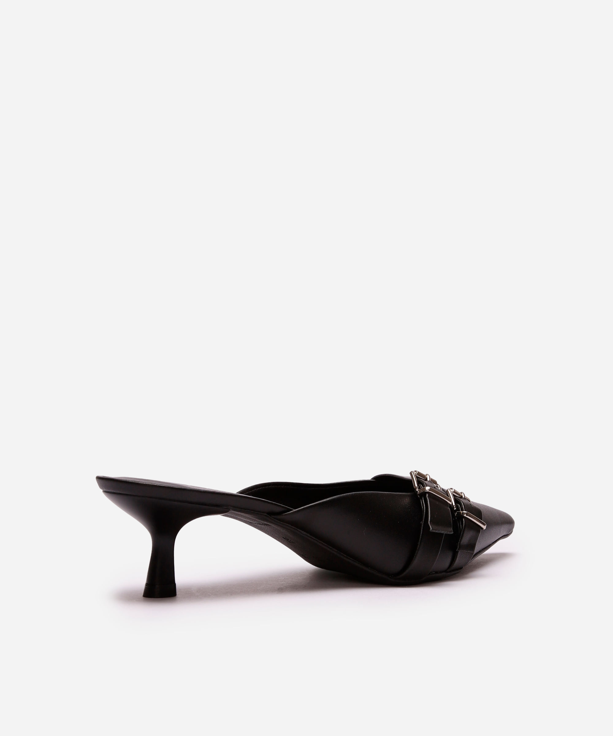 scarpin kitten com fivela oneself preto