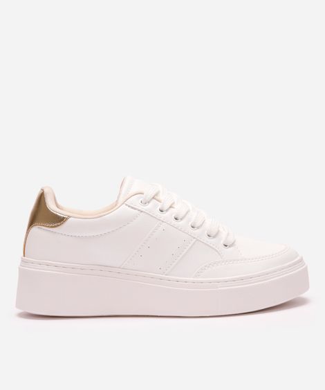 tênis casual com recortes branco