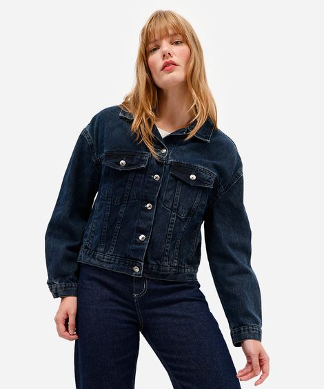 jaqueta feminina jeans azul