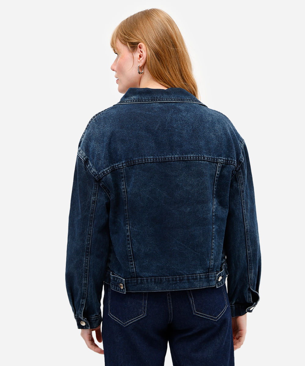 jaqueta feminina jeans azul