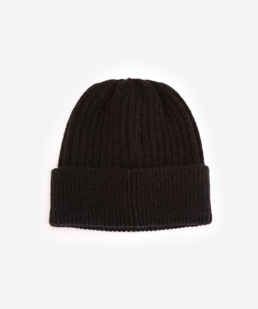 gorro feminino texturizado preto