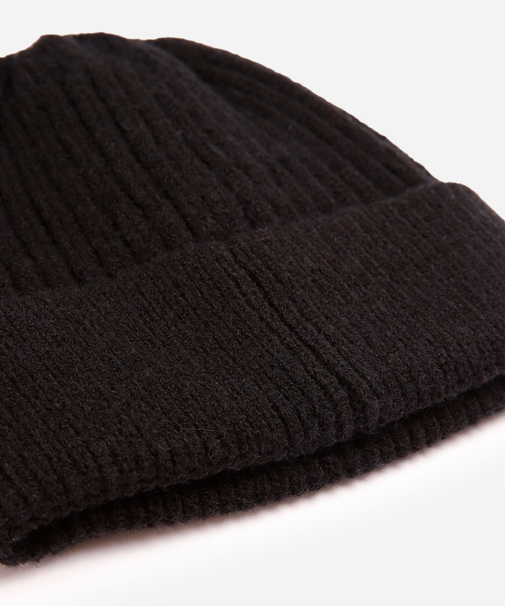gorro feminino texturizado preto
