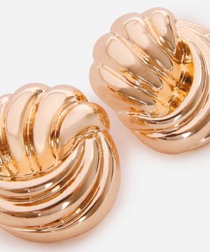 brinco espiral texturizado dourado