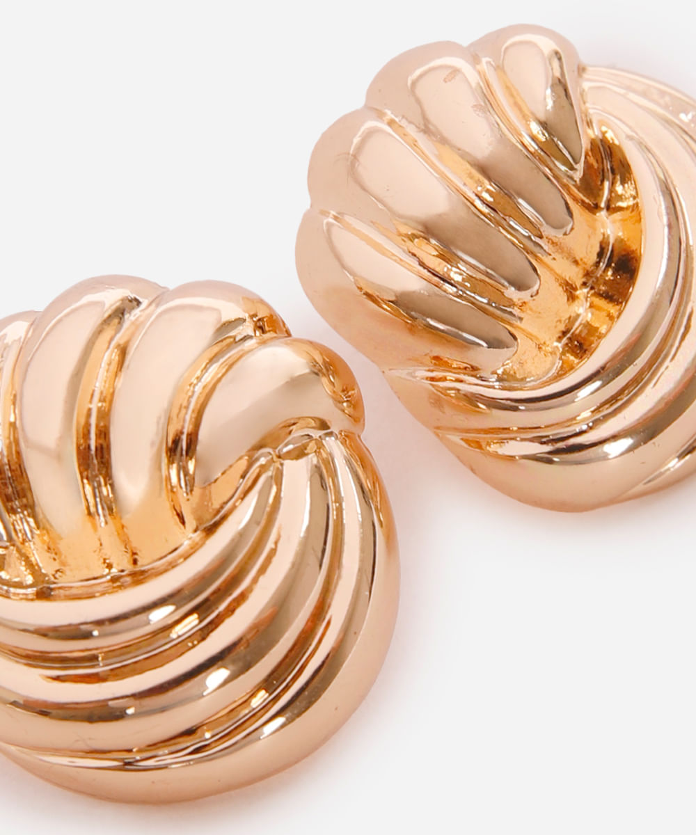brinco espiral texturizado dourado
