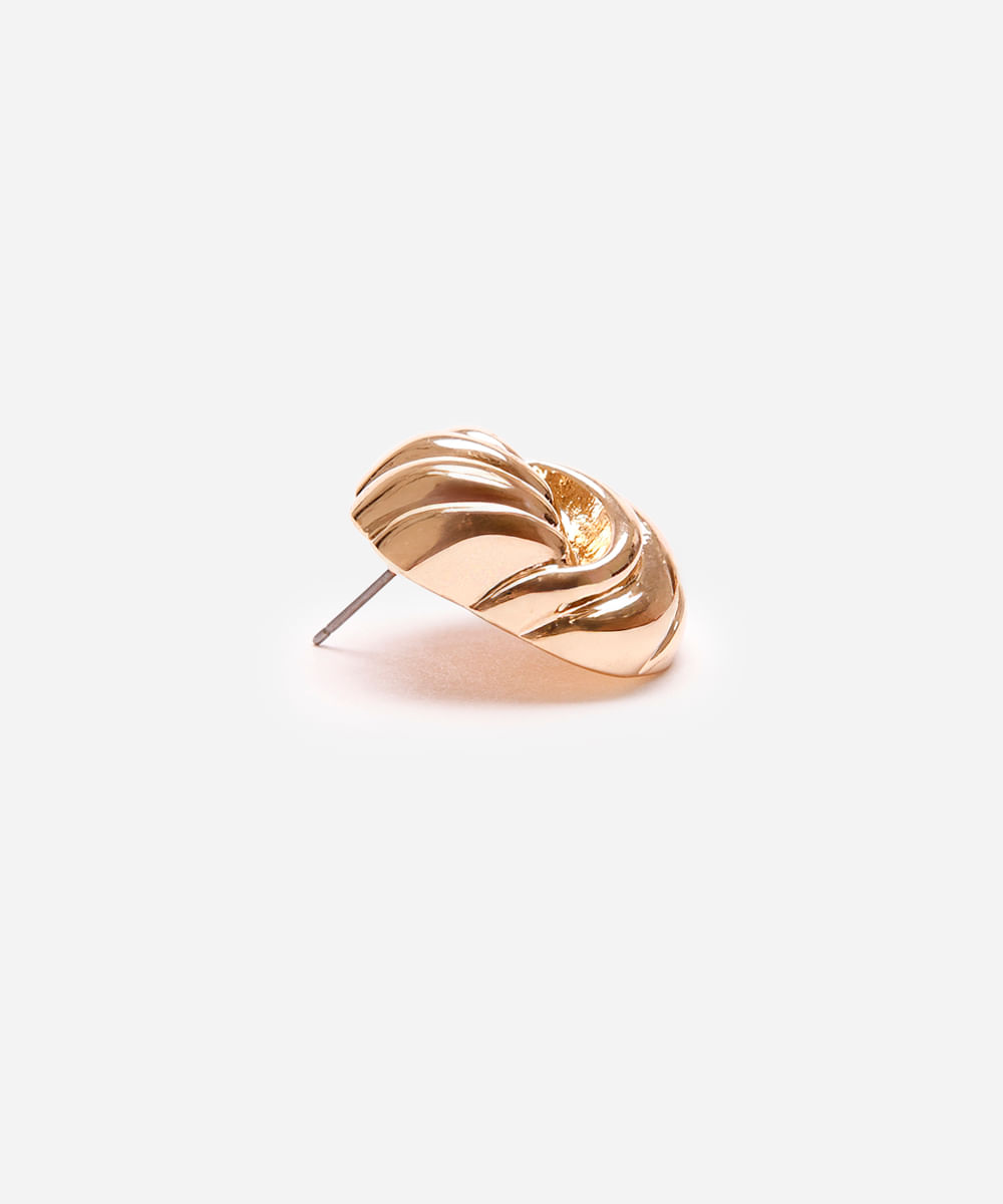brinco espiral texturizado dourado