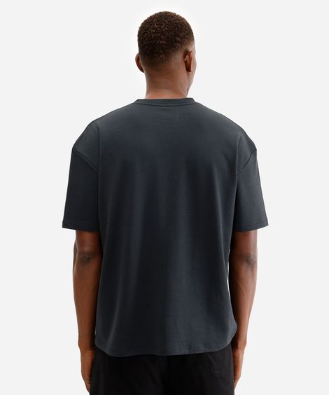 camiseta oversized masculina de algodão peruano preta