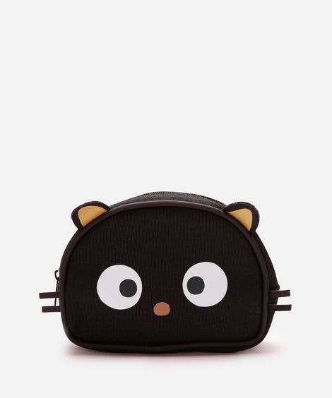 necessaire arredondada chococat preta