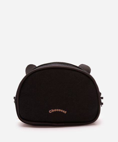 necessaire arredondada chococat preta