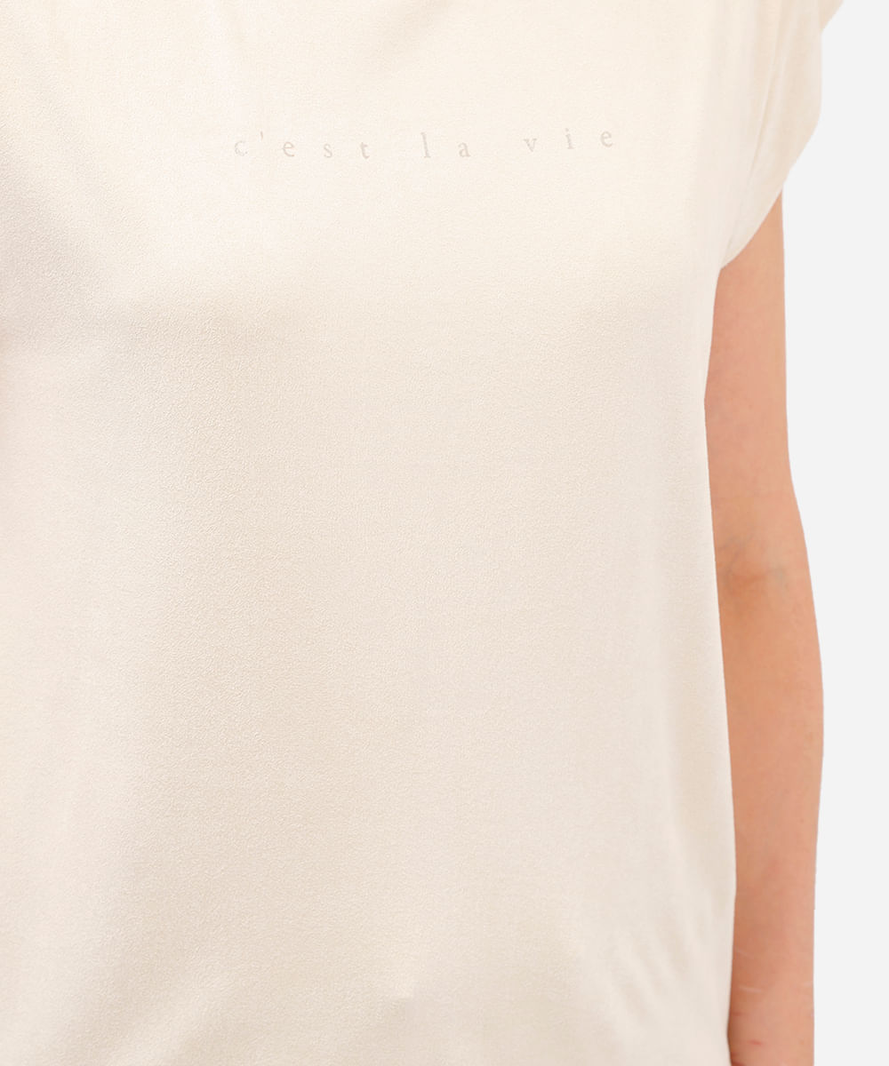 blusa muscle feminina de suede cest la vie bege