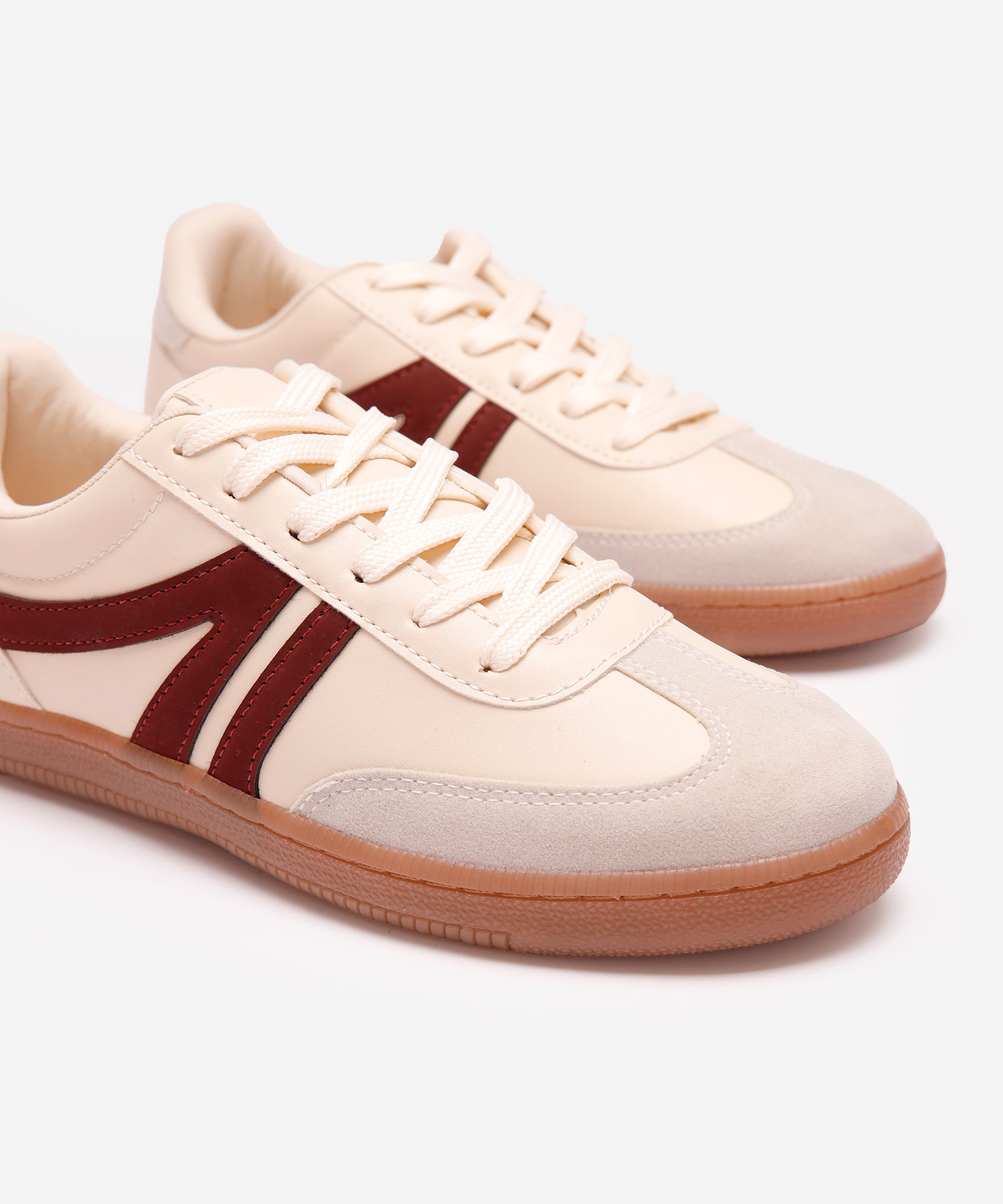 tênis bossa com recortes bicolor ace bege
