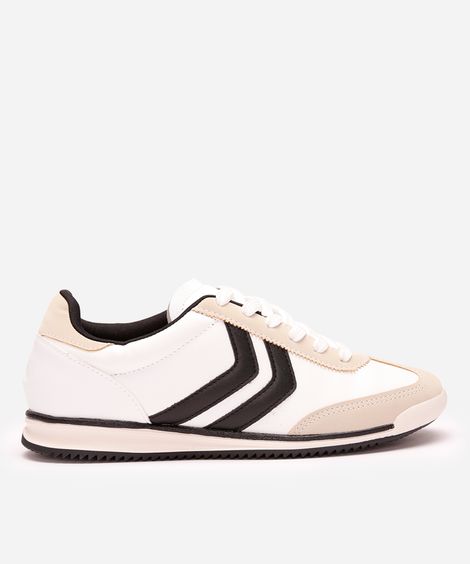 tênis casual com recortes bicolor ace branco