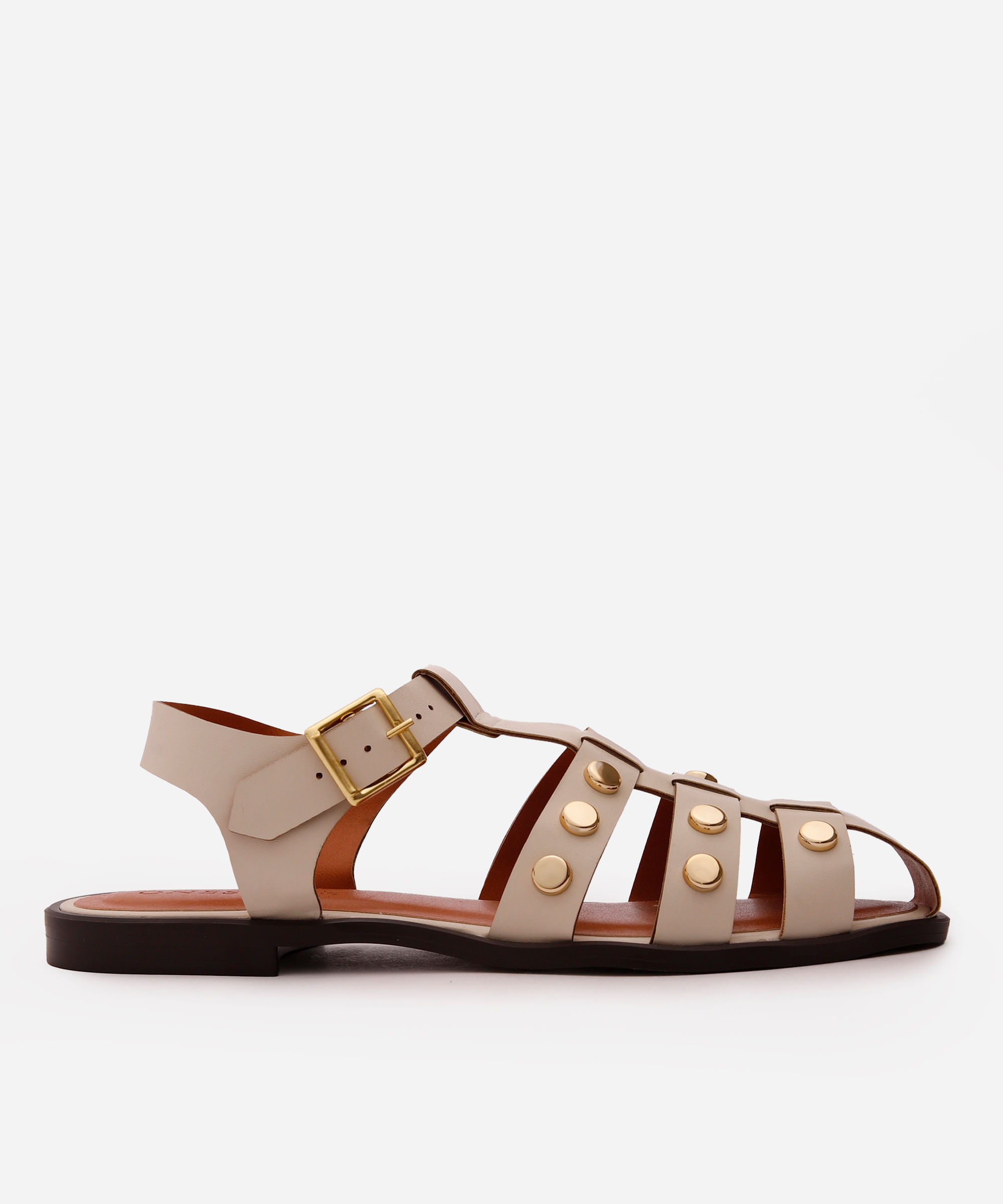 sandália fechada com tachas oneself off white