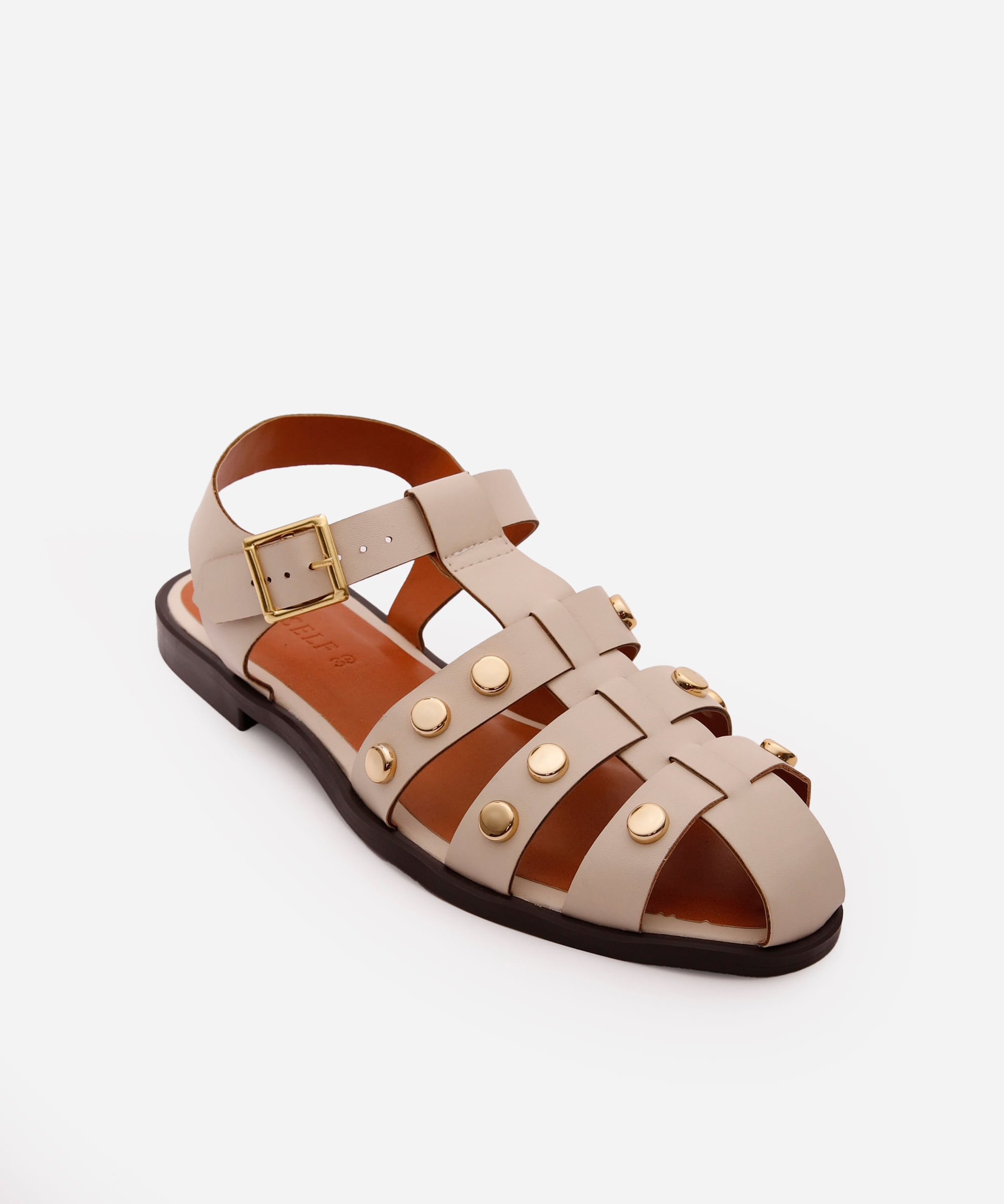 sandália fechada com tachas oneself off white