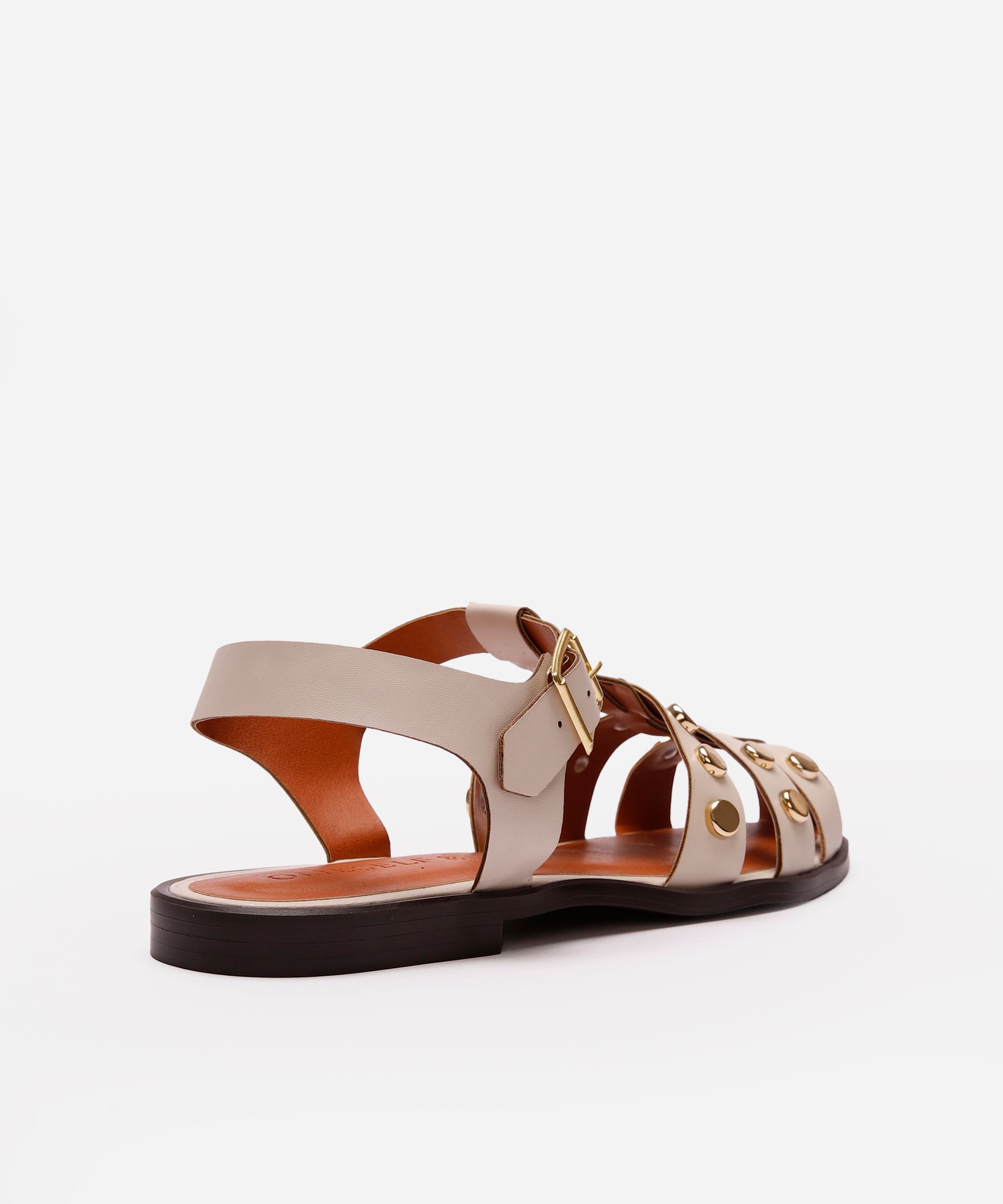 sandália fechada com tachas oneself off white