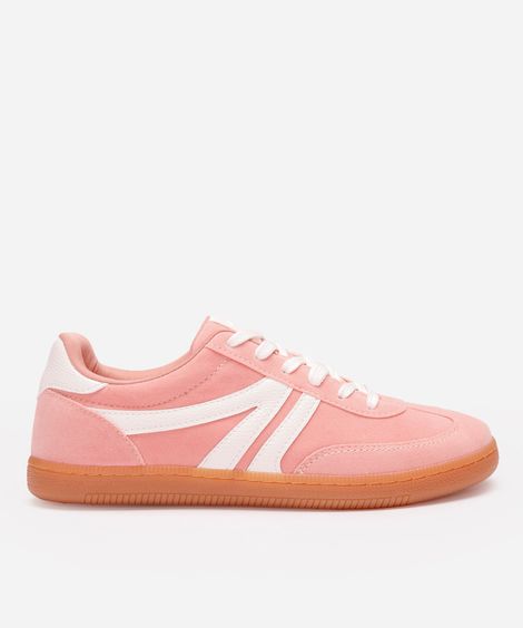 tênis bossa com recortes bicolor rosa