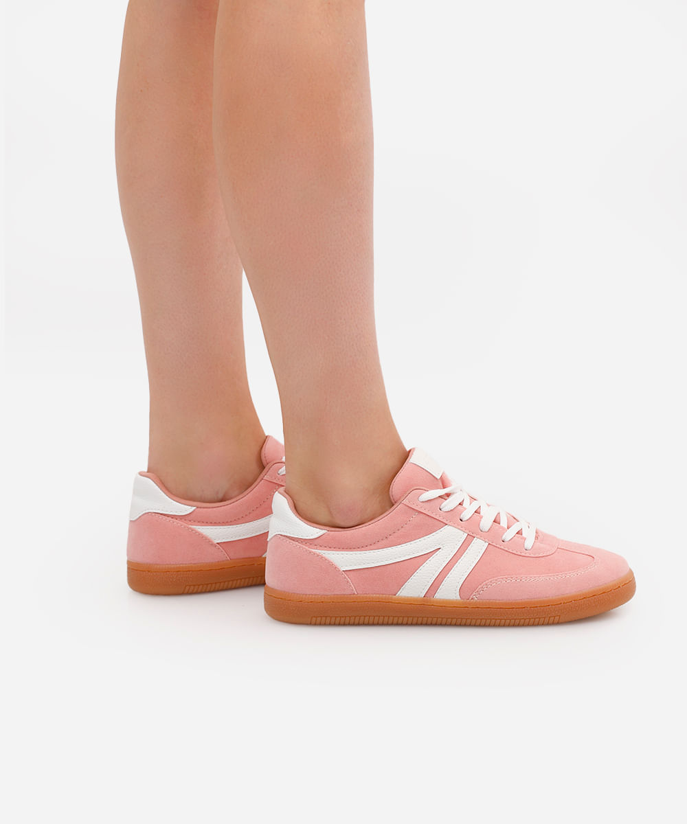 tênis bossa com recortes bicolor ace rosa