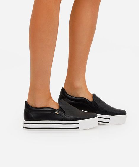tênis via marte slip on texturizado preto