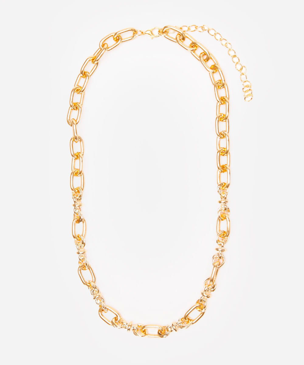 colar vintage de corrente dourado