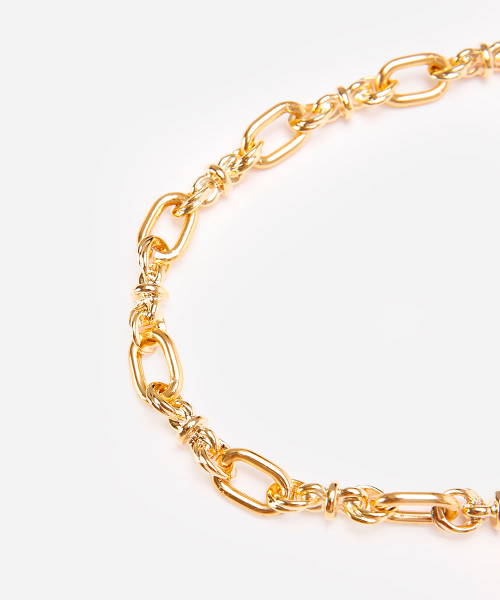 colar vintage de corrente dourado