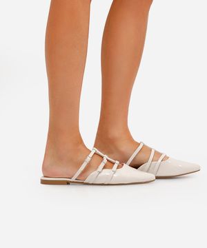 mule bico fino com fivelas oneself off white