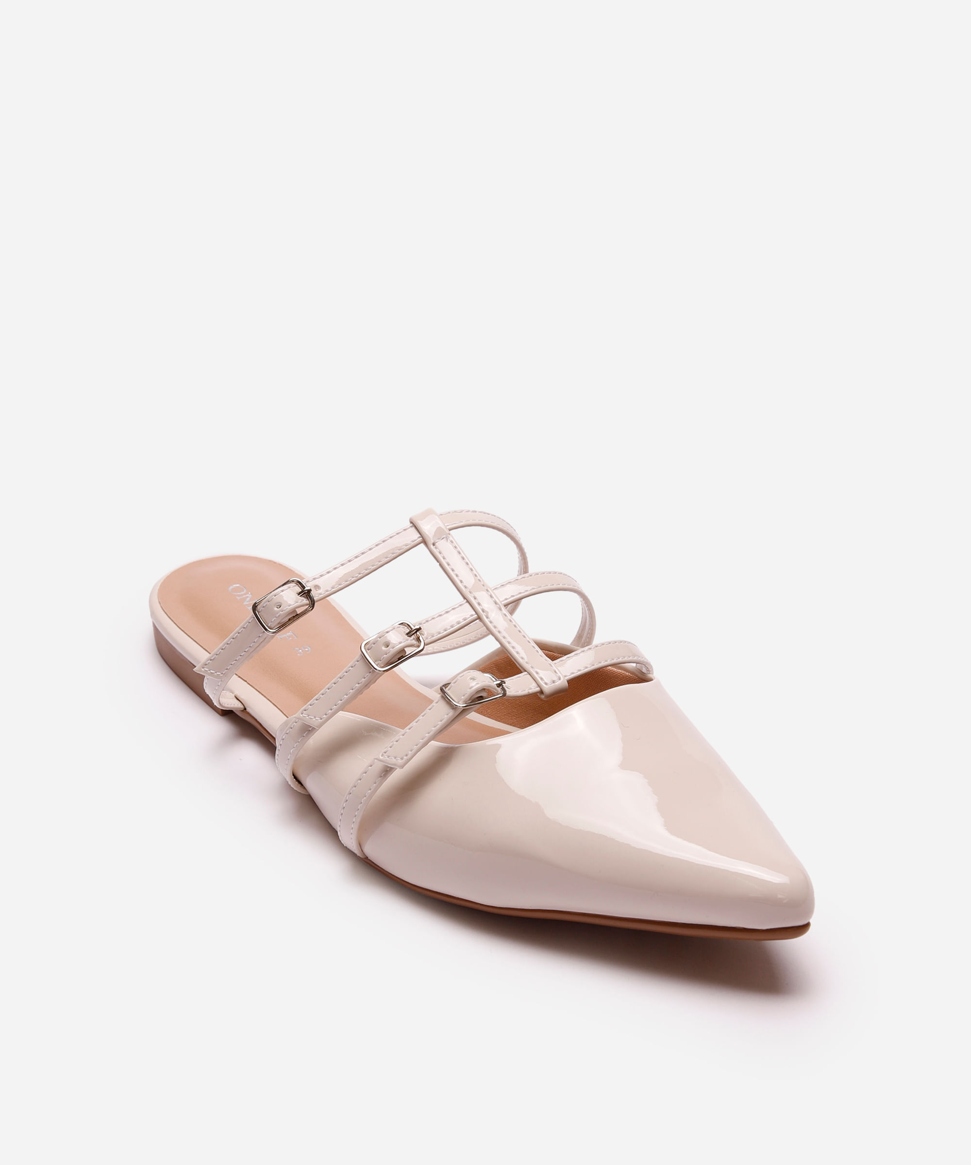 mule bico fino com fivelas oneself off white