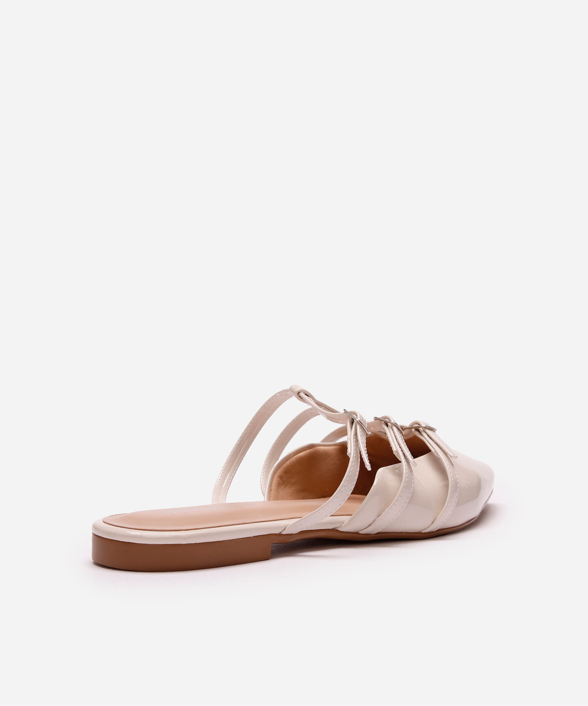 mule bico fino com fivelas oneself off white