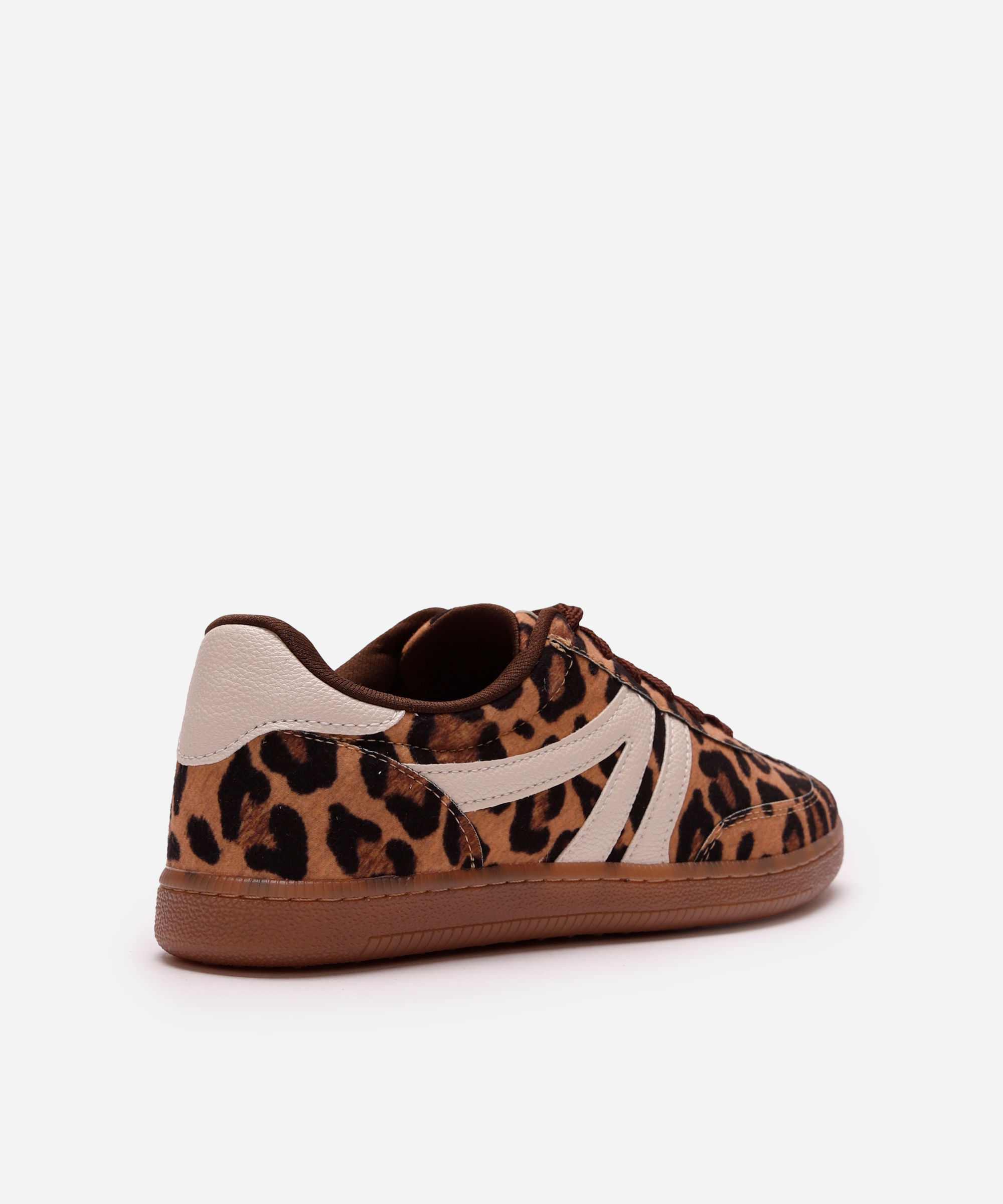 tênis bossa com recortes animal print ace bege