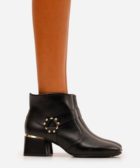 bota feminina cano curto com fivela modare preta