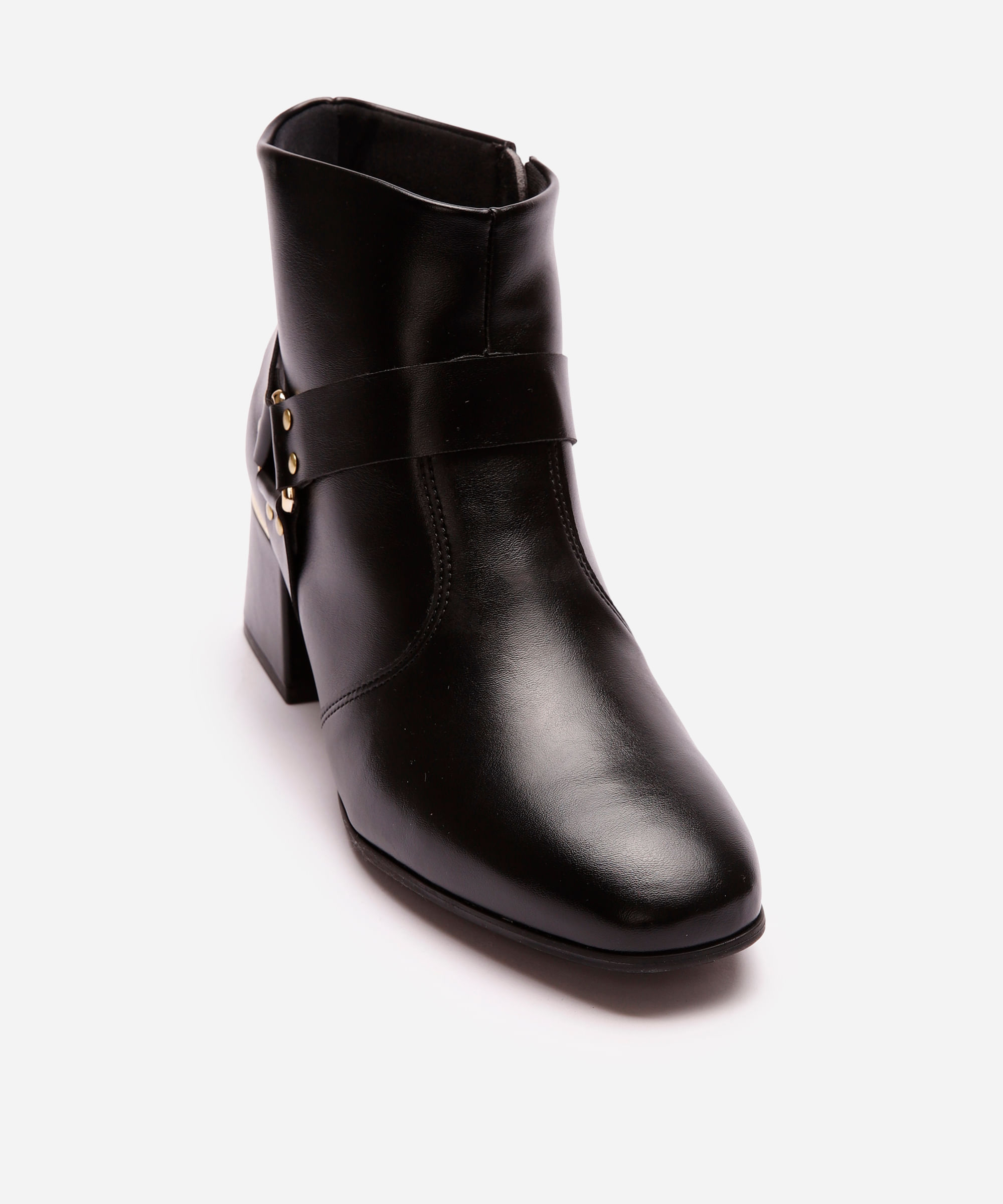 bota feminina cano curto com fivela modare preta