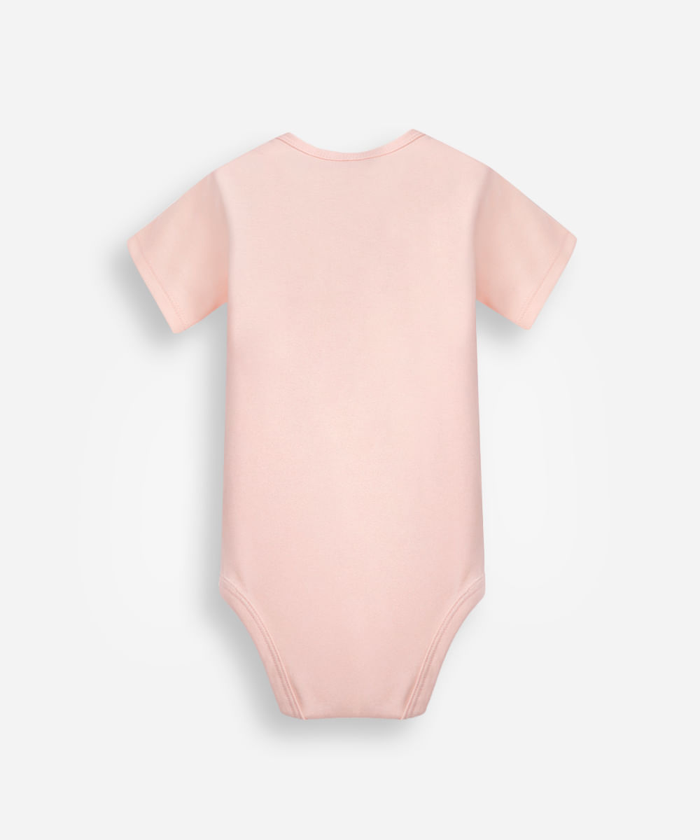 body de algodão infantil stitch e angel rosa