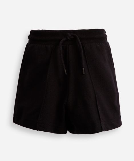 short de moletom infantil com nervura preto