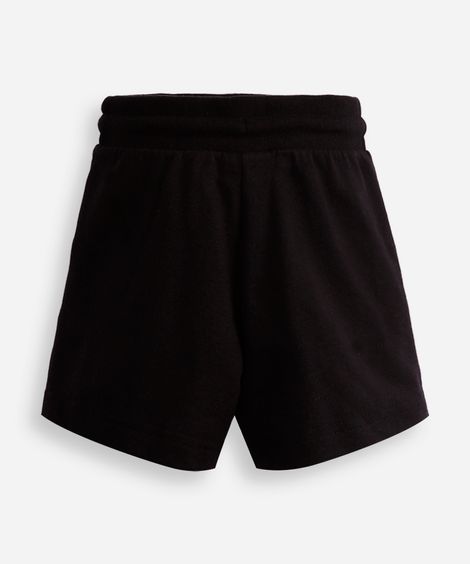 short de moletom infantil com nervura preto