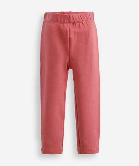 calça legging infantil de algodão rosa