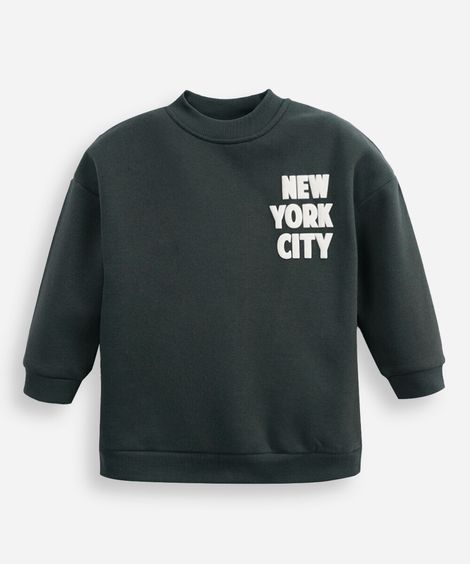 blusão de moletom infantil new york city verde