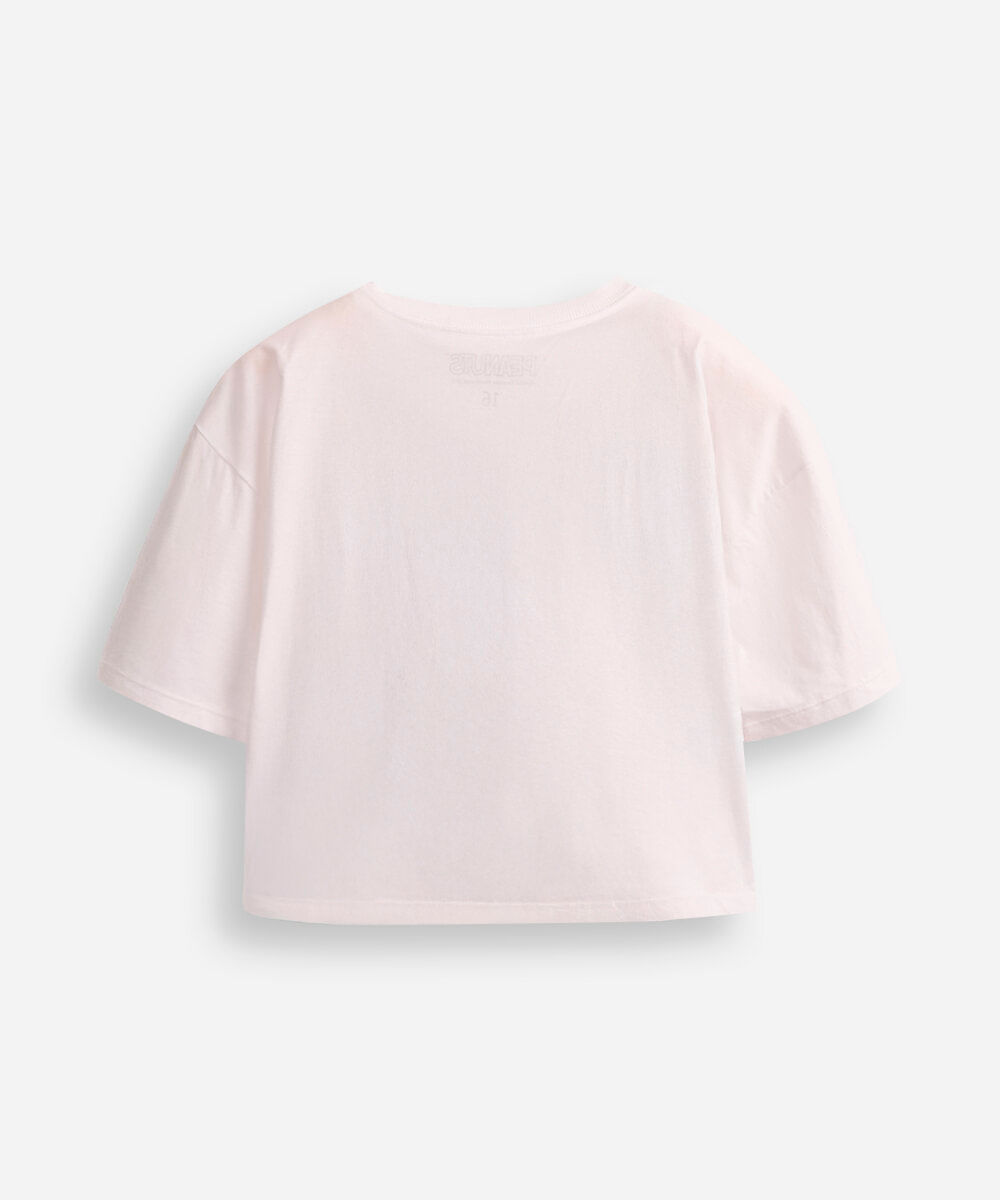 camiseta de algodão juvenil snoopy off white