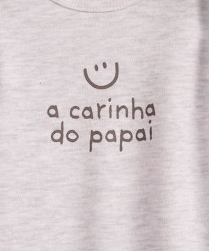 body de algodão infantil manga longa a carinha do papai cinza