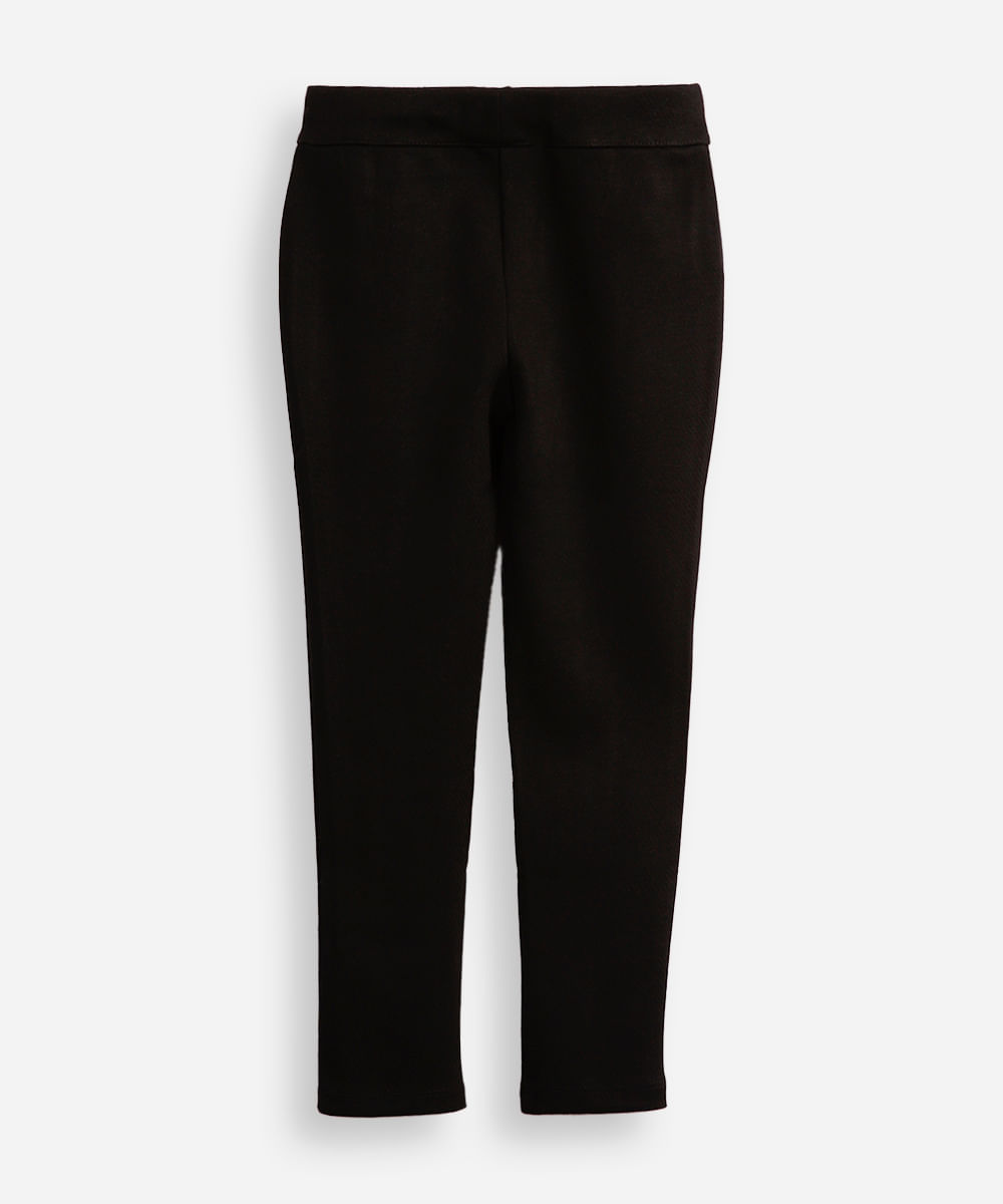 calça legging infantil de montaria com lapela preta