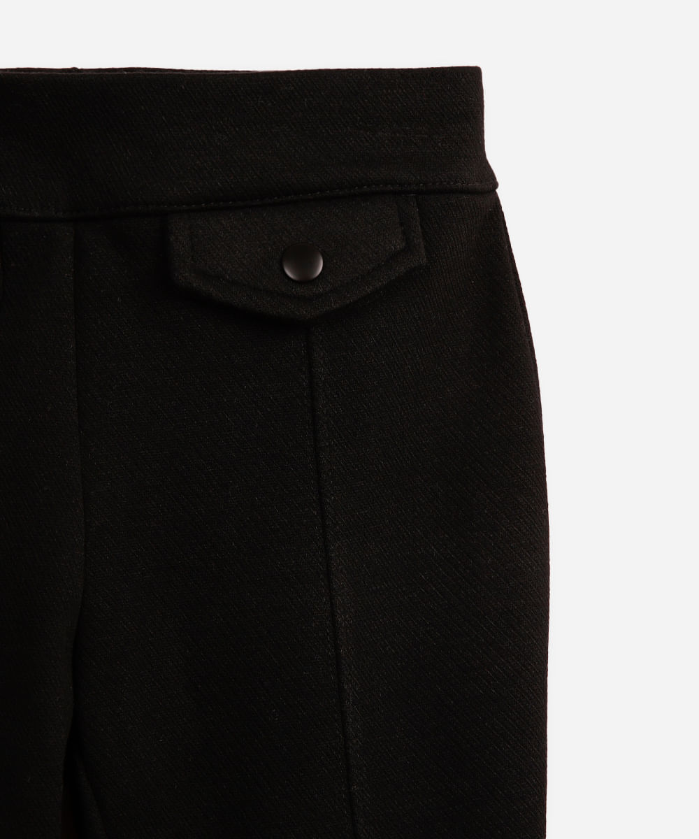 calça legging infantil de montaria com lapela preta