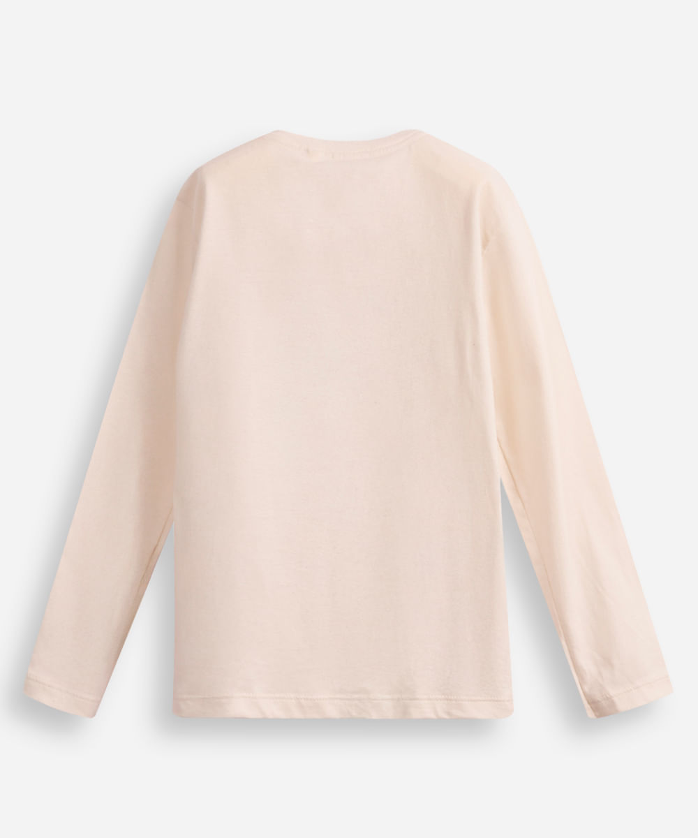 blusa de algodão infantil manga longa minecraft - areia