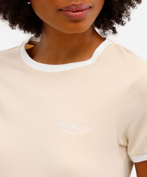 blusa feminina de algodão com bordado manhattan bege
