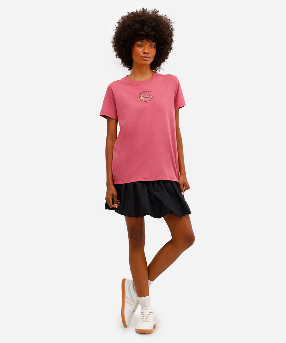 camiseta feminina de algodão ocupada demais dormindo rosa