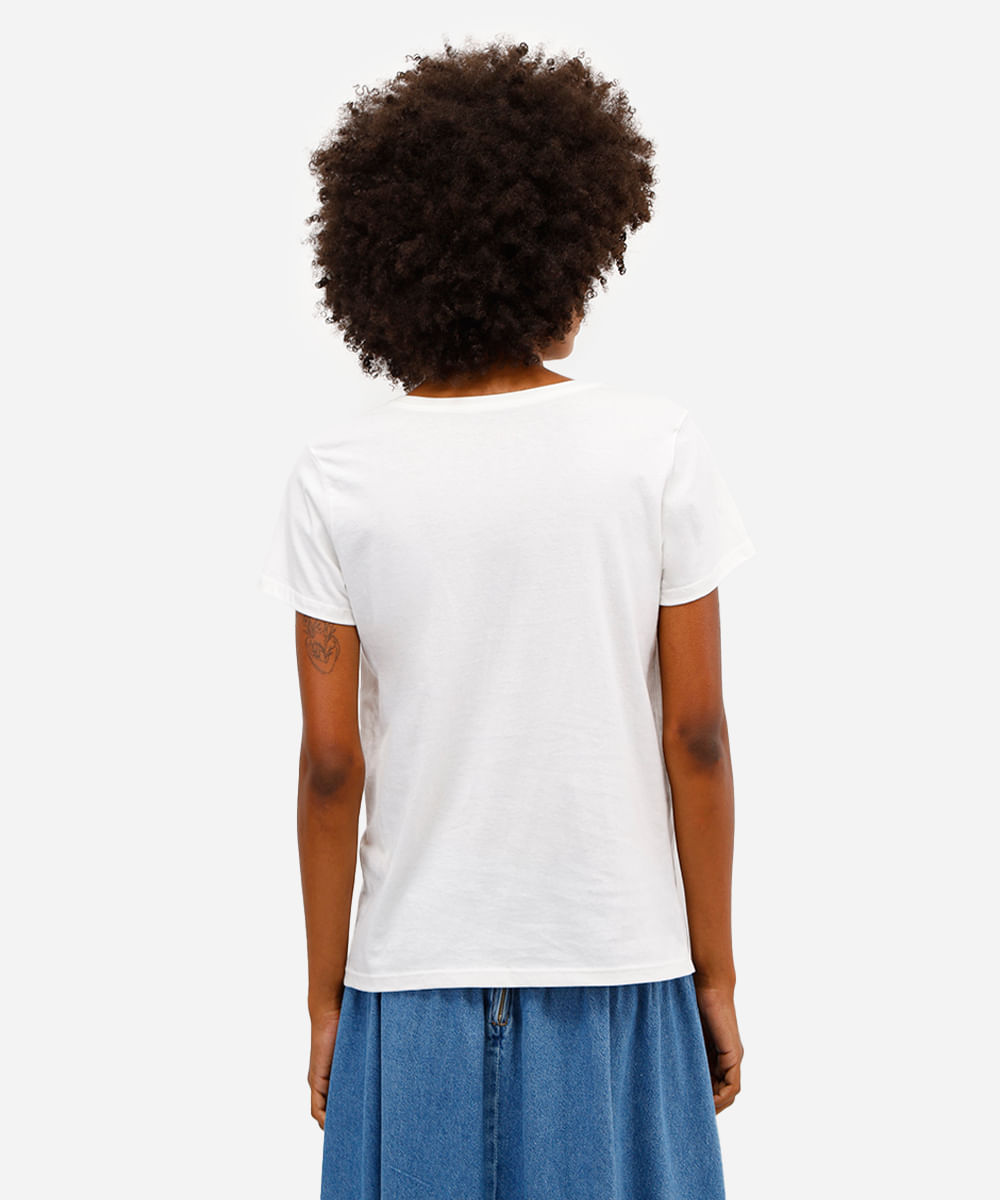 camiseta feminina de algodão pasta night off white