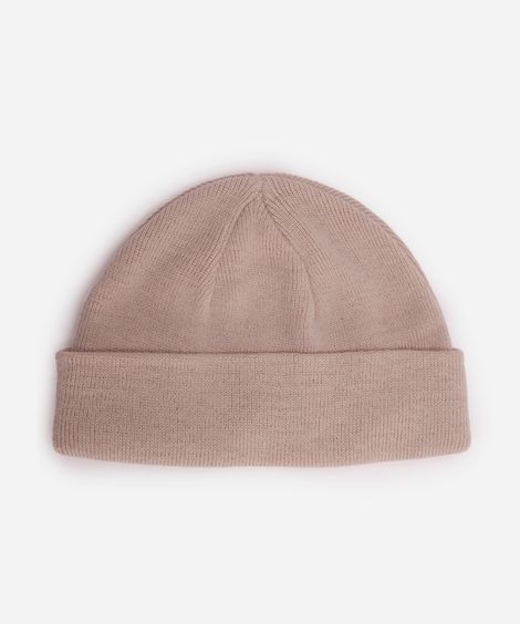 gorro curto masculino de tricot cinza