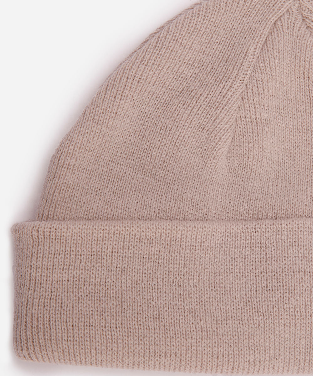 gorro curto masculino de tricot cinza