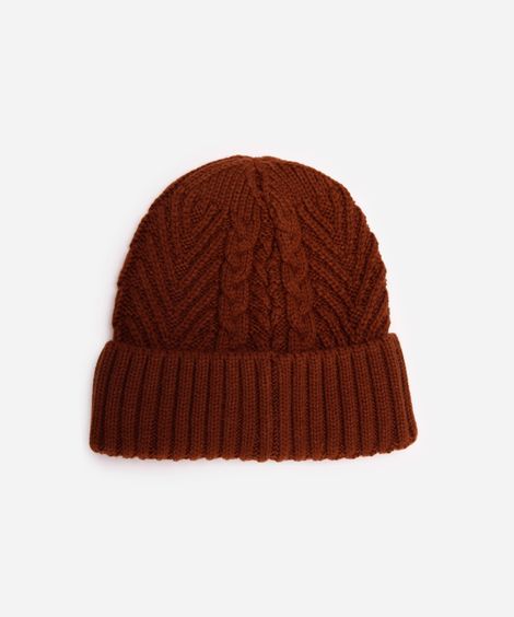 gorro feminino texturizado marrom