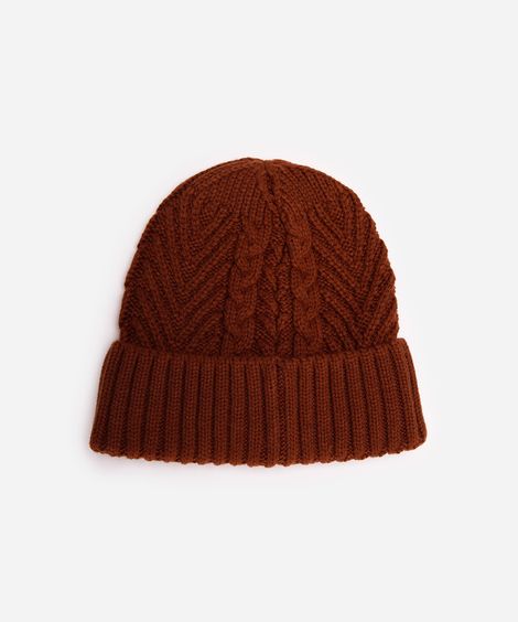 gorro feminino texturizado marrom