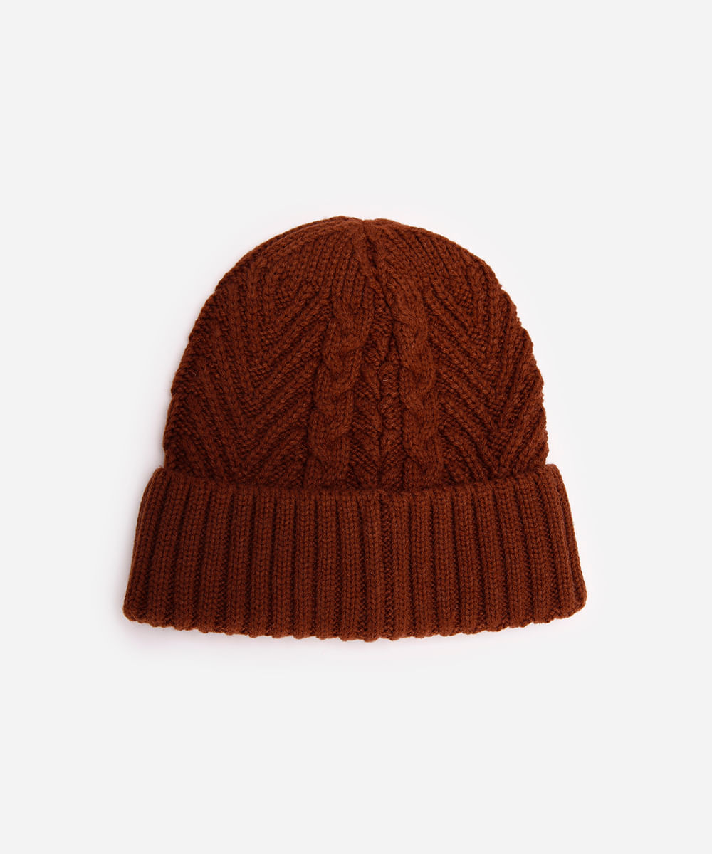 gorro feminino texturizado marrom