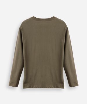 camiseta infantil de algodão manga longa verde